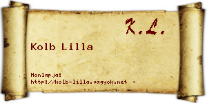 Kolb Lilla névjegykártya